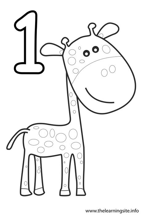 We use numbers throughout our entire lives and the first step is number recognition. Number One Flashcard - 1 Giraffe - The Learning Site