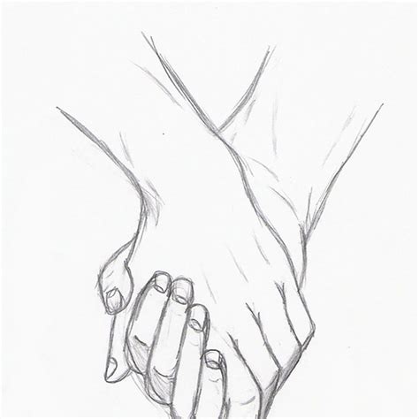 Cute Anime Couple Holding Hands Drawing Photo Drawing Skill