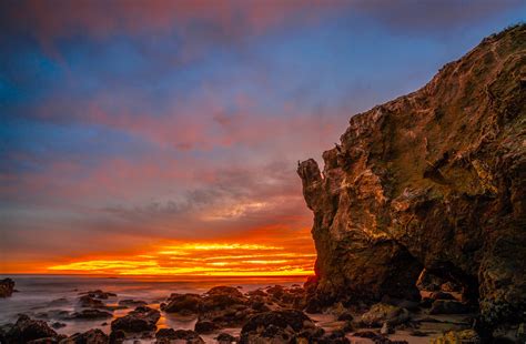 Malibu Stormy Sunset Red And Orange Clouds Fine Art El Matador State