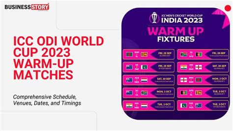 Icc Odi World Cup 2023 Warm Up Matches Comprehensive Schedule Venues