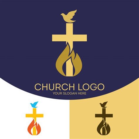 Church Logo Christian Symbols Dove The Flame Of The Holy Spirit And