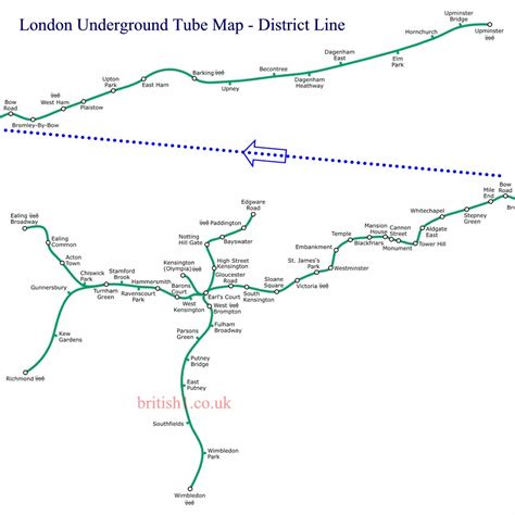 London Underground Tube Map District Line Map