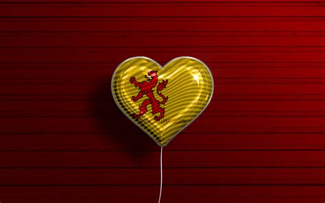 Download Wallpapers I Love South Holland K Realistic Balloons Red Wooden Background Day Of