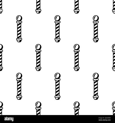 Barber Pole Icon Seamless Pattern Barber Shop Place Striped Sign Pole