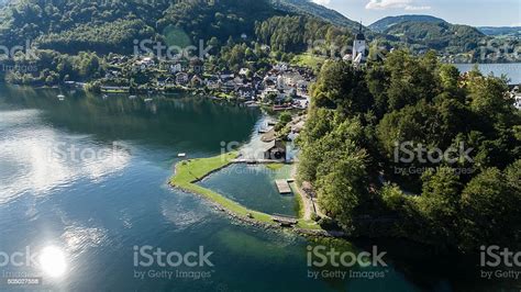Traunsee Summer Lake Aerial View Stock Photo Download Image Now