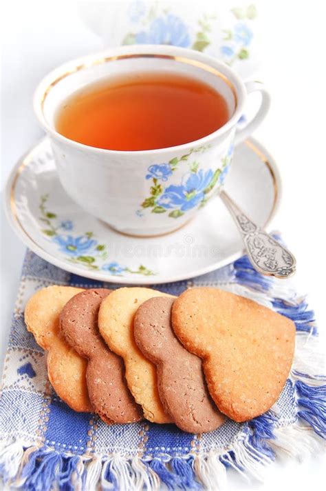 Cup Of Tea And Cookies With Love Stock Photo Image Of Ingredient