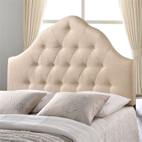 Sovereign Queen Upholstered Fabric Headboard Beige Polyester By Modway