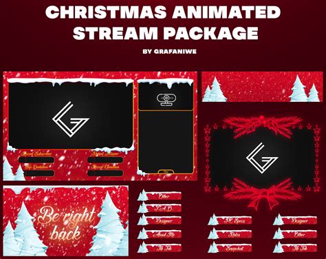 Christmas Animated Stream Overlay Package Twitch Youtube Etsy