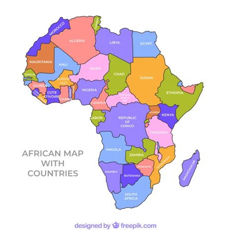 Continents oceans on map world our planet vector. Map of africa continent with different colors Vector ...