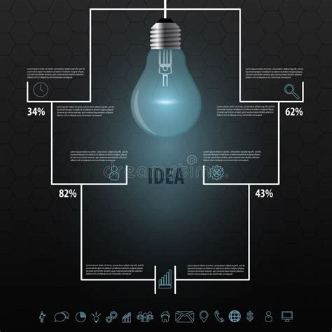 Light Bulb With Circle Elements For Infographic Vector Illustration