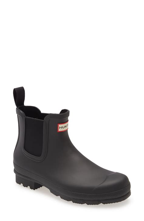 Hunter Rubber Original Waterproof Chelsea Rain Boot In Black For Men Lyst