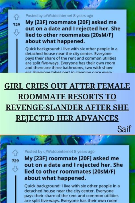 girl cries out after female roommate resorts to revenge slander after she rejected her advances
