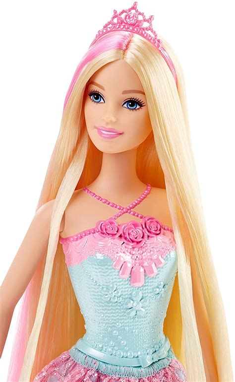 Barbie Doll Mattel Long Blonde Hair Princess Pink Purple Dress Crown