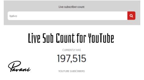 Live Sub Count For Youtube Pavani Naidu