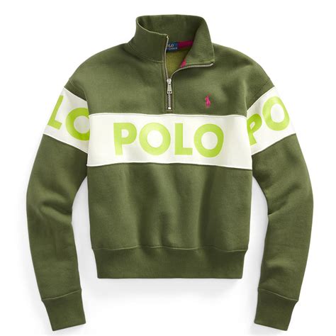 Polo Ralph Lauren Ladies Logo Quarter Zip Sweater Women 14 Zip