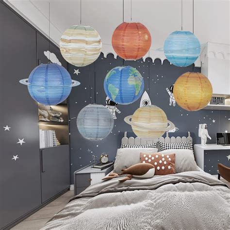 Solar System Planets Outer Space Paper Lanterns Hanging Nalave