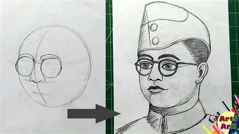 Netaji Subhash Chandra Bose Easy Drawing How To Draw Netaji In Easy Steps YouTube