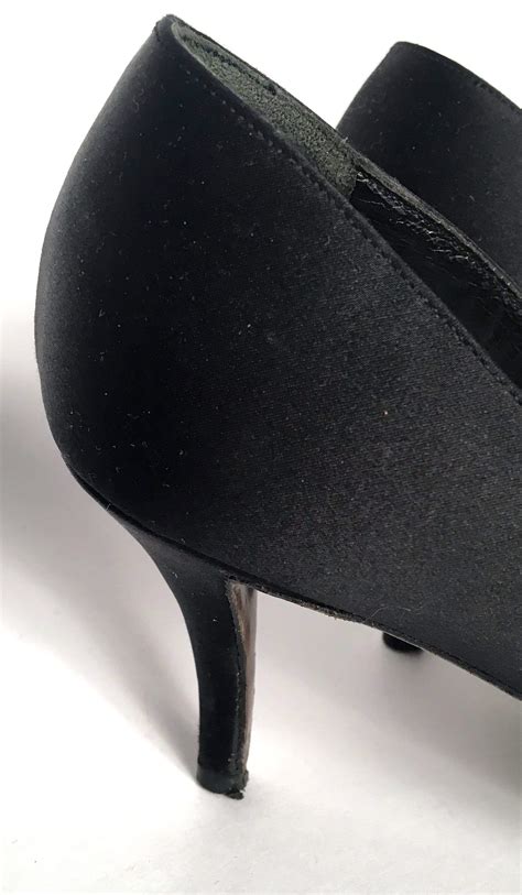 Walter Steiger Black Satin Pump Size 7 Lab