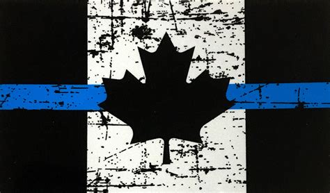 Tattered Thin Blue Line Canada Flag Decal Sticker 2 Sizes The