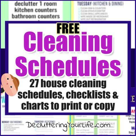 printable daily weekly monthly cleaning schedule checklists 2022 freebies cleaning schedule