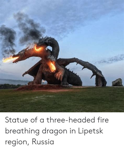 Statue Of A Three Headed Fire Breathing Dragon In Lipetsk Region Russia