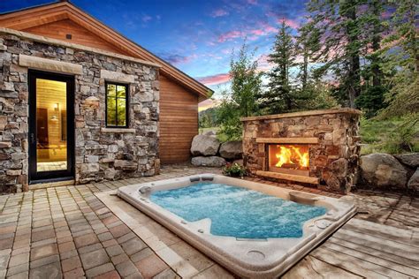 Rare In Ground Spa With Gorgeous Outdoor Fireplace In Ground Spa