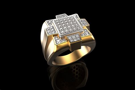 18k Yellow Gold Diamond Rings For Men 5 3d Model 3d Printable Cgtrader