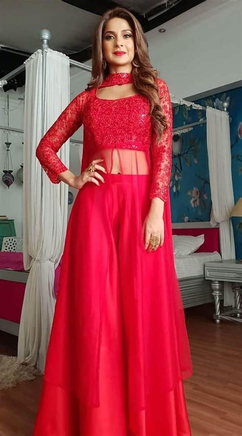 Fabulous Red Net Palazzo Style Dress Wj025410 Indiase Kleding Kleding Bollywood