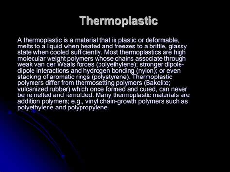 Thermoplastics Explained Types And Properties Ppt
