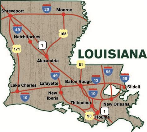 Map Of Louisiana Rivers Lakes And Bayous United States Map