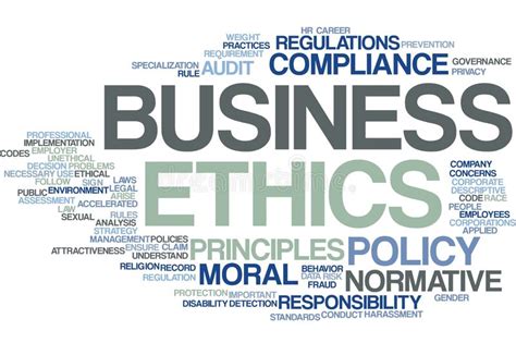 Ethics And Principles Word Cloud Stock Illustration Illustration Of