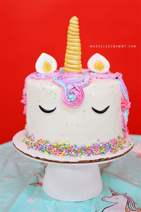 This is the first big cake i've decorated and i'm a bit proud of it! DIY Rainbow Unicorn Cake - Haley's 6th Birthday Party ...