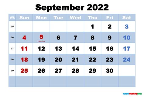 Free Printable 2022 Calendar September As Word Pdf