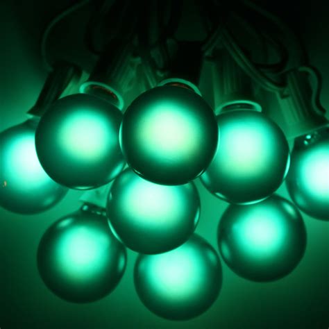 G40 Teal Satin Glass Bulbs E12 Bases Christmas Light Source