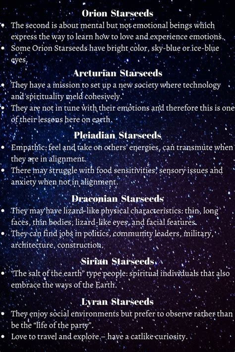 Types Of Starseed And Their Characteristics Spiritual Growth Spiritual