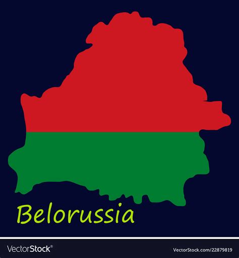 Detailed Map Belarus With National Flag Royalty Free Vector