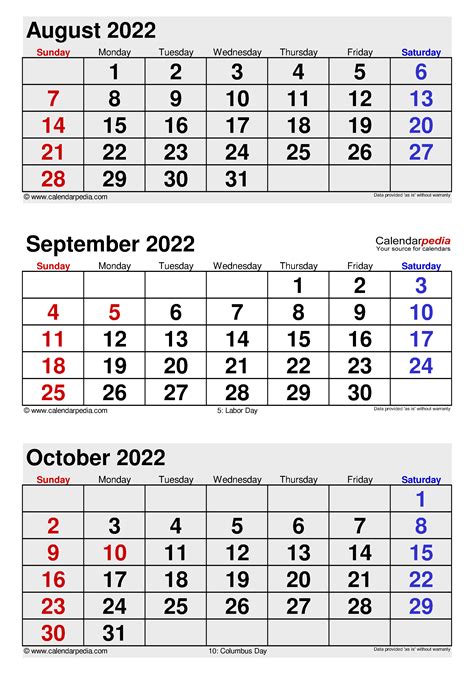 September 2022 Calendar Templates For Word Excel And Pdf