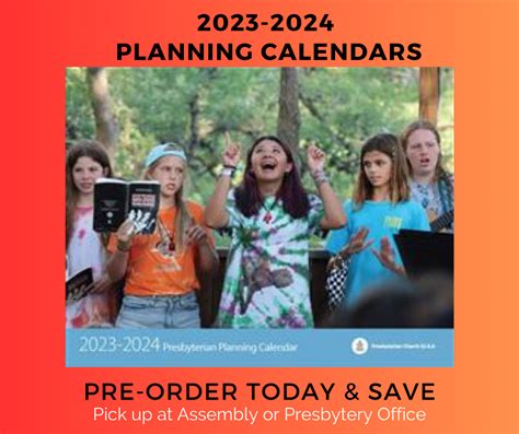 2nd Order 2023 2024 Planning Calendars — Denver Presbytery