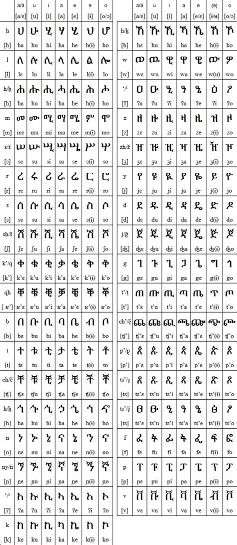 The Geez Ethiopic Script For Amharic Alphabet Symbols Alphabet Code