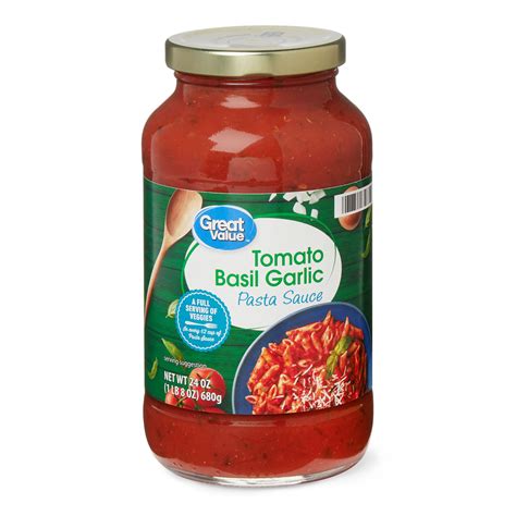 Great Value Tomato Basil Garlic Pasta Sauce 24 Oz