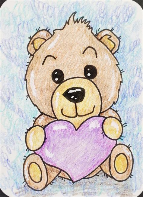 How To Draw A Teddy Bear With A Heart Easy Step By Step Art By Ro