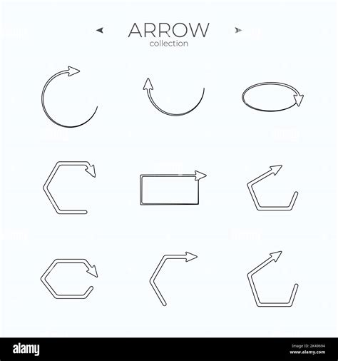 Simple Set Of Arrow Icons Linear Arrow Icons Set Arrow Basic Ui