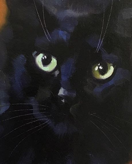 Blackcat46 By Katya Minkina Oil 7 X 5 Cat Art Painting Cat Portrait