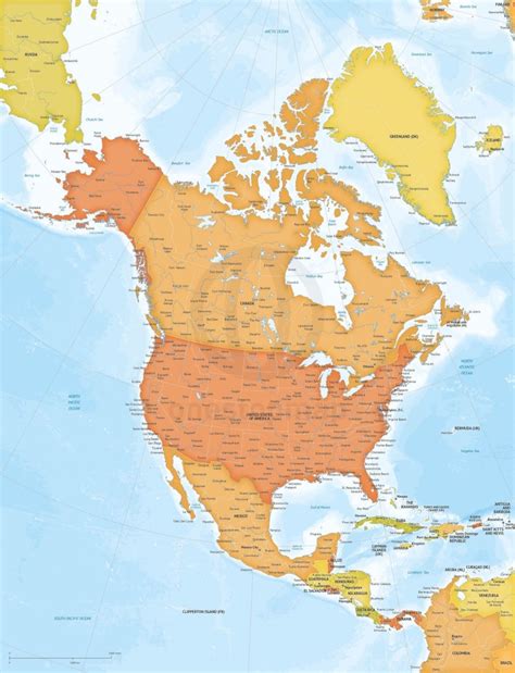 North America Map With Labels Images And Photos Finder