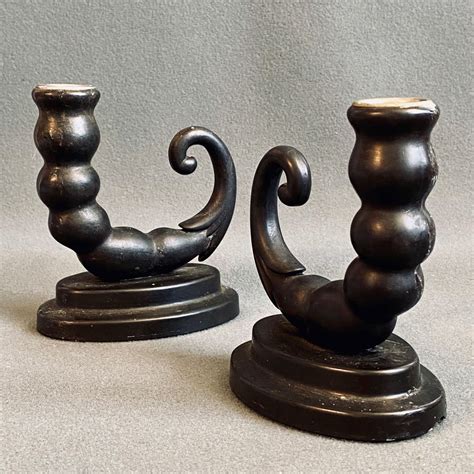 Pair Of Early 20th Century Bakelite Candlesticks Decorative Antiques