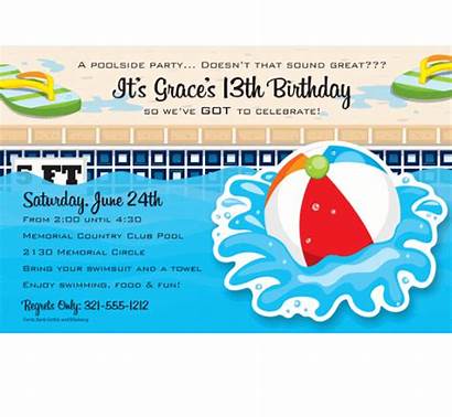 Invitations Party Beach Splash Ball Pool Birthday