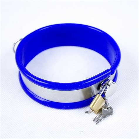 Blue Pink Stainless Steel Collar Bondage Restraints Dog Sex Collar With