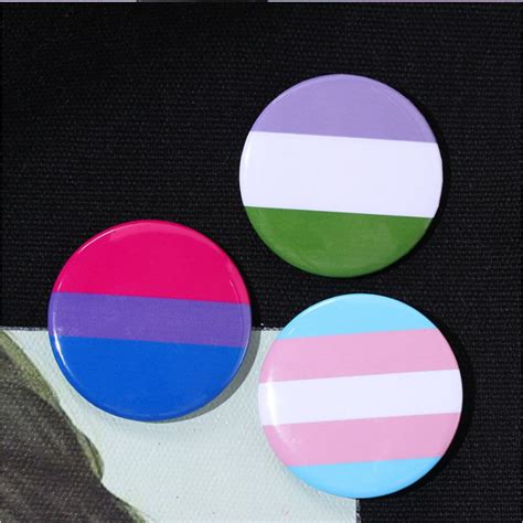 X LGBTQ Pride Flag Button Badge Pin Gay Lesbian Bi Etsy