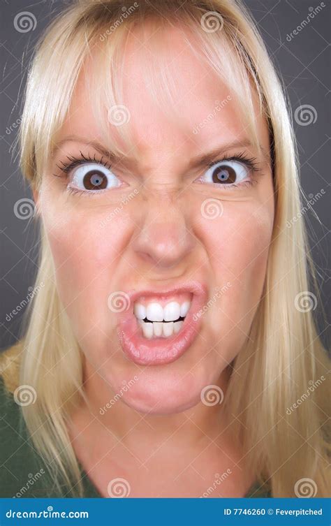 Angry Blond Woman Stock Photo Image Of People Close 7746260