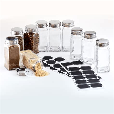 6 Oz Square Glass Spice Jars Hayley Cherie